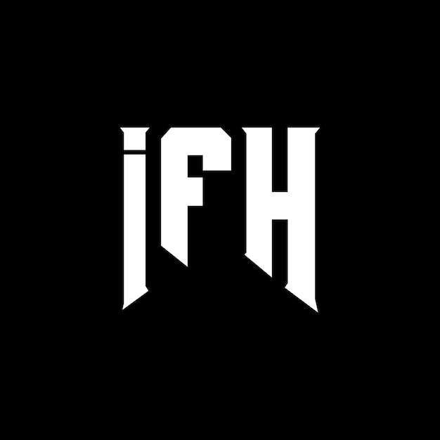 Diseño de logotipo de letra IFH para la compañía de tecnología IFH diseño de logotipo combinación de colores blanco y negro IFH logotipo IFH vector IFH diseño IFH icono IFH alfabeto IFH tipografía diseño del logotipo