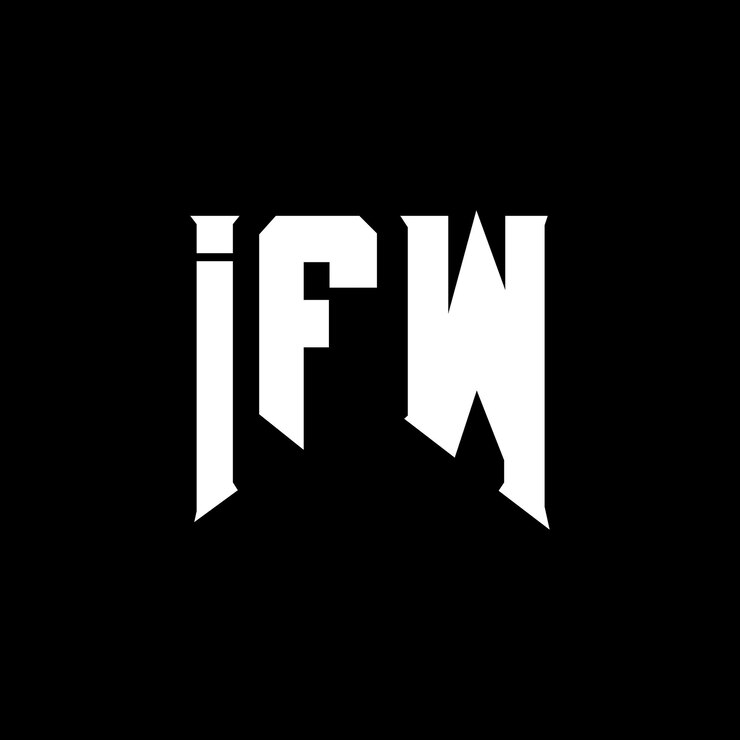 Vector diseño de logotipo de letra ifw para la compañía de tecnología ifw diseño de logotipo combinación de colores blanco y negro ifw logotipo ifw vector ifw diseño ifw icono ifw alfabeto ifw tipografía diseño del logotipo