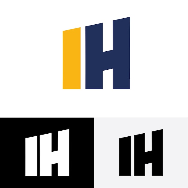 Diseño de logotipo de letra ih