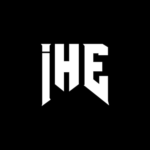 Diseño de logotipo de letra IHE para una empresa de tecnología IHE diseño de logotipo combinación de colores blanco y negro IHE logotipo IHE vector IHE diseño IHE icono IHE alfabeto IHE tipografía diseño de logotip