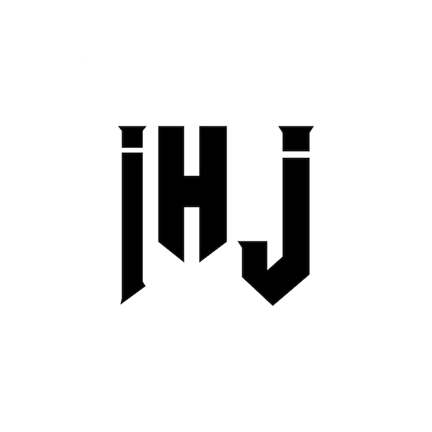 Diseño de logotipo de letra IHJ para la compañía tecnológica IHJ Diseño del logotipo IHJ combinación de colores blanco y negro Logotipo IHJ Vector diseño IHJ Icon IHJ Alfabeto IHJ Tipografía diseño del logotipo