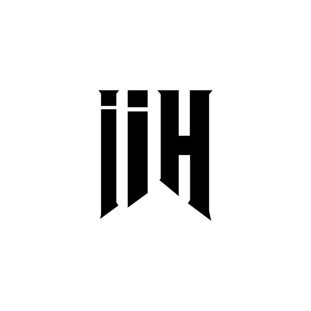 Diseño de logotipo de letra IIH para una empresa de tecnología Diseño del logotipo IIH combinación de colores blanco y negro Logotipo IIH Vector IIH Diseño del icono IIH Alfabeto IIH Tipografía diseño del logotipo