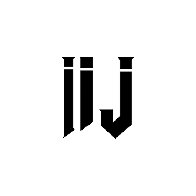 Diseño de logotipo de letra IIJ para una empresa de tecnología Diseño de Logotipo IIJ combinación de colores blanco y negro Diseño de diseño de logotipo IIJ Vector IIJ Icon IIJ Alfabeto IIJ Tipografía IIJ