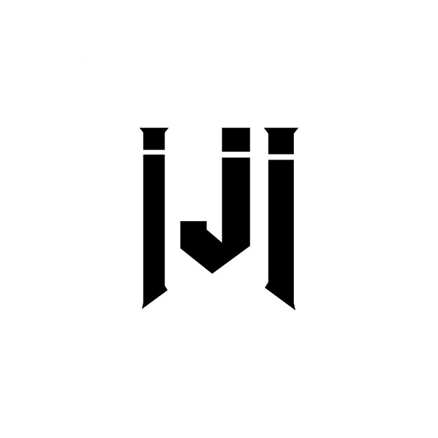 Diseño de logotipo de letra IJI para la compañía de tecnología IJI diseño de logotipo combinación de colores blanco y negro IJI logotipo IJI vector IJI diseño IJI icono IJI alfabeto IJI tipografía diseño del logotipo