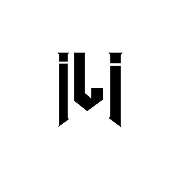 Diseño de logotipo de letra ILI para la compañía de tecnología Diseño de Logotipo ILI combinación de colores blanco y negro Diseño de icono ILI Vector ILI Diseño del logotipo ILI Alfabeto ILI Tipografía