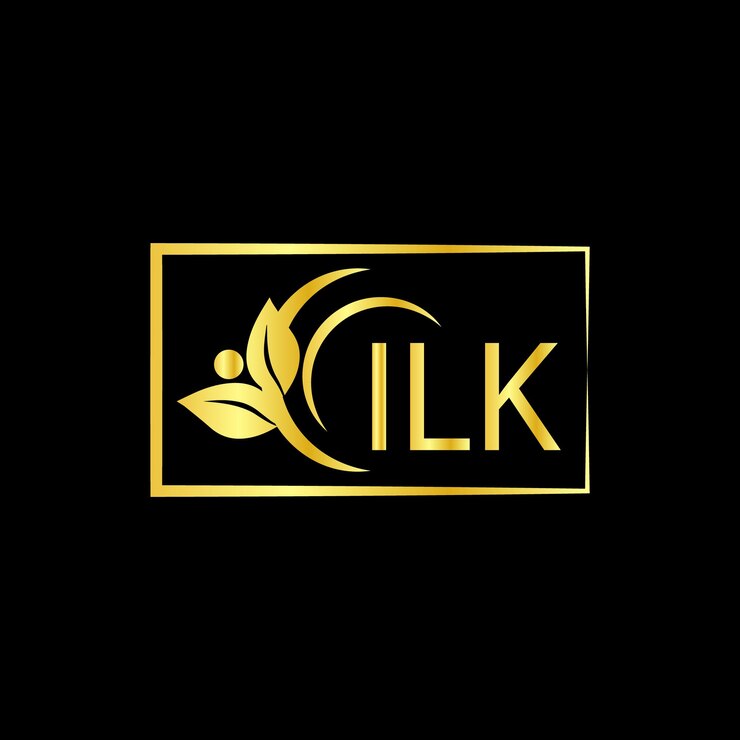 Vector diseño del logotipo de la letra ilk con un logotipo de flor