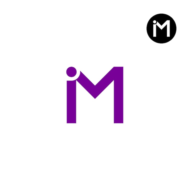 Diseño del logotipo de la letra IM MI Monograma