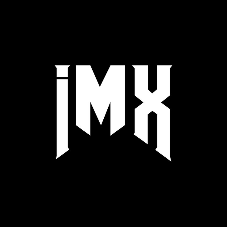 Vector diseño de logotipo de letra imx para la compañía de tecnología diseño del logotipo imx combinación de colores blanco y negro
