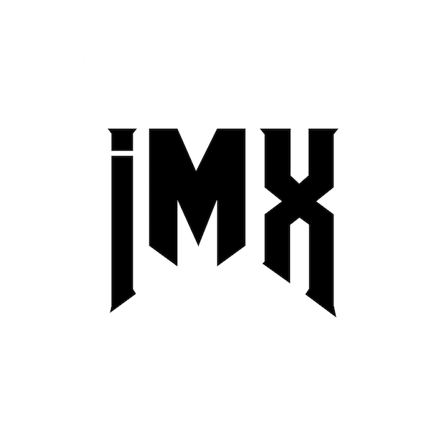 Diseño de logotipo de letra IMX para la compañía de tecnología Diseño del logotipo IMX combinación de colores blanco y negro