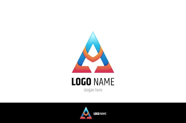 Diseño de logotipo de letra inicial abstracta A