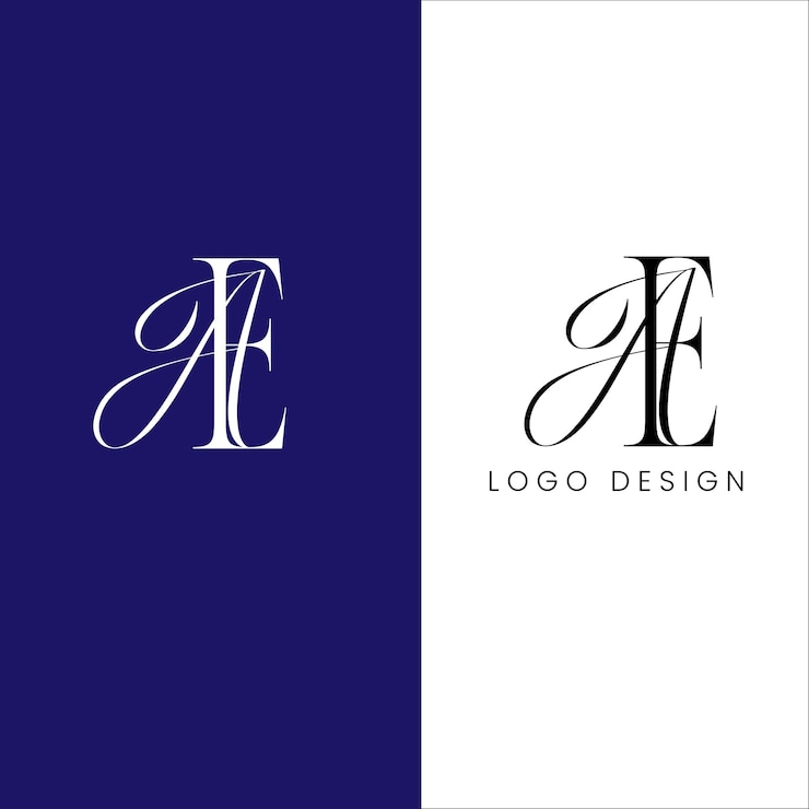 Vector diseño de logotipo de letra inicial ae