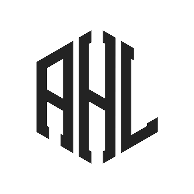 Diseño del logotipo Letra inicial AHL Monograma Logotipo con forma de hexágono