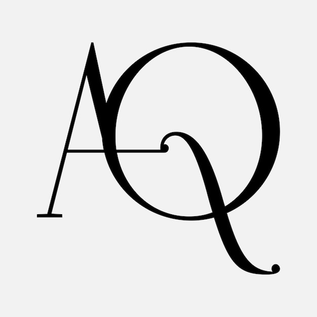 Diseño del logotipo de la letra inicial Aq
