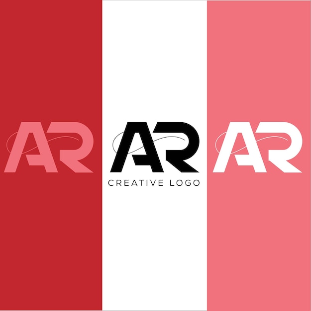 Diseño del logotipo de la letra inicial AR