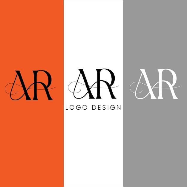 Vector diseño de logotipo de letra inicial ar