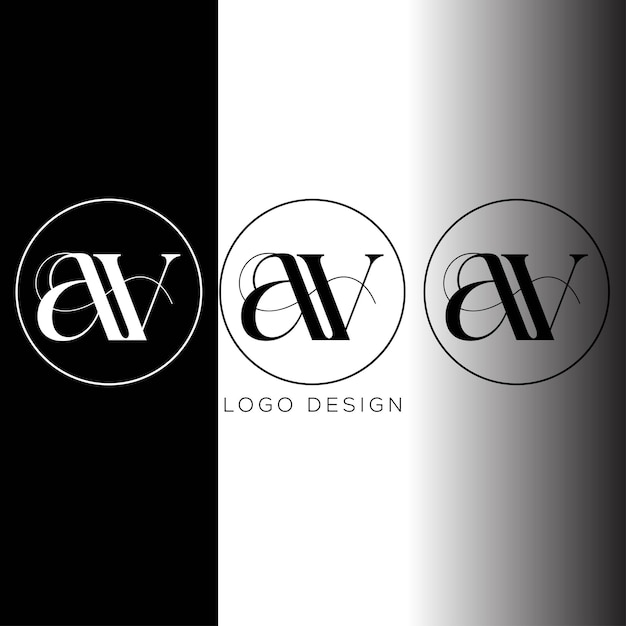diseño de logotipo de letra inicial av