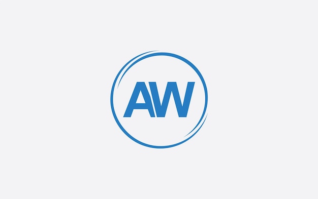 Diseño de logotipo de la letra inicial AW Modelo vectorial Resumen de la letra AW Diseño del logotipo