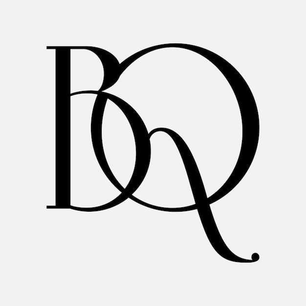 diseño del logotipo de la letra inicial bq