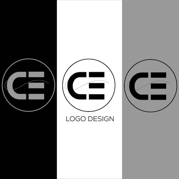 Vector diseño de logotipo de letra inicial ce