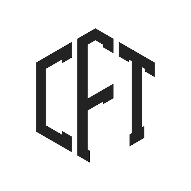 Diseño del logotipo Letra inicial CFT Monograma Logotipo con forma de hexágono