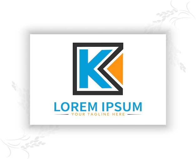 Diseño de logotipo de letra inicial creativa K Forma de flecha geométrica amarilla y azul utilizable para negocios