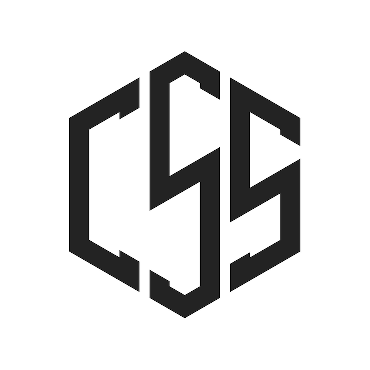 Vector diseño del logotipo de la letra inicial de css monograma del logotipo utilizando la forma de hexágono