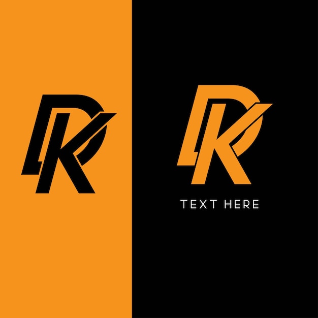 Diseño de logotipo de letra inicial DK