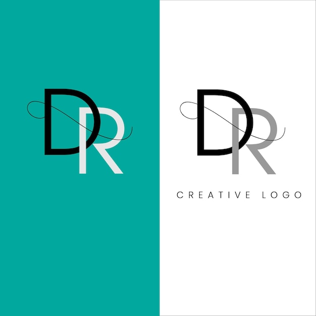 Vector diseño de logotipo de letra inicial dr