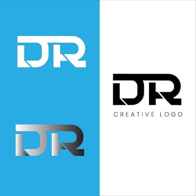 Vector diseño de logotipo de letra inicial dr