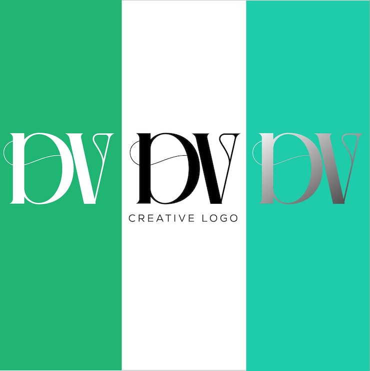 Vector diseño del logotipo de la letra inicial dv