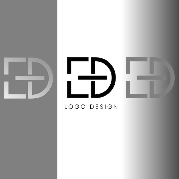 Vector diseño del logotipo de la letra inicial ed