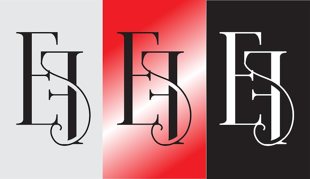 diseño del logotipo de la letra inicial EF