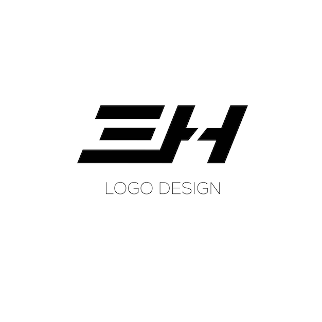 Diseño de logotipo de letra inicial EH
