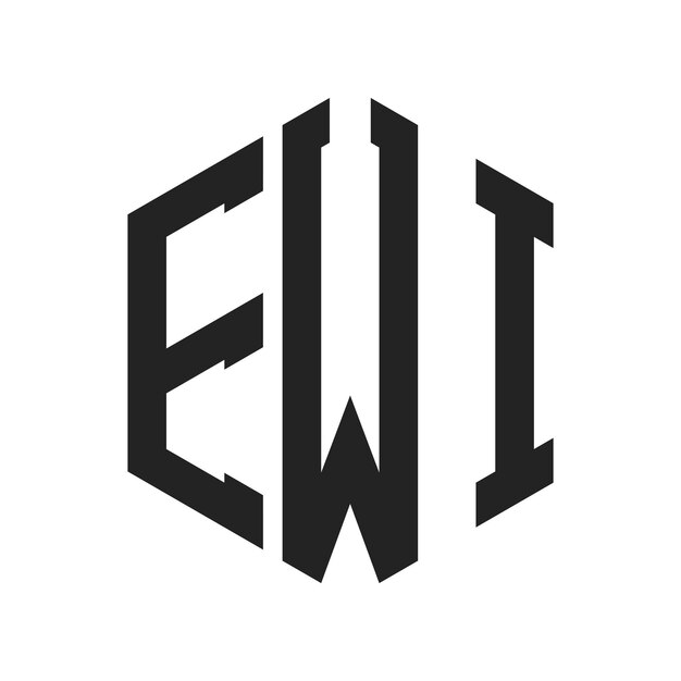 Diseño del logotipo Letra inicial EWI Monograma Logotipo con forma de hexágono