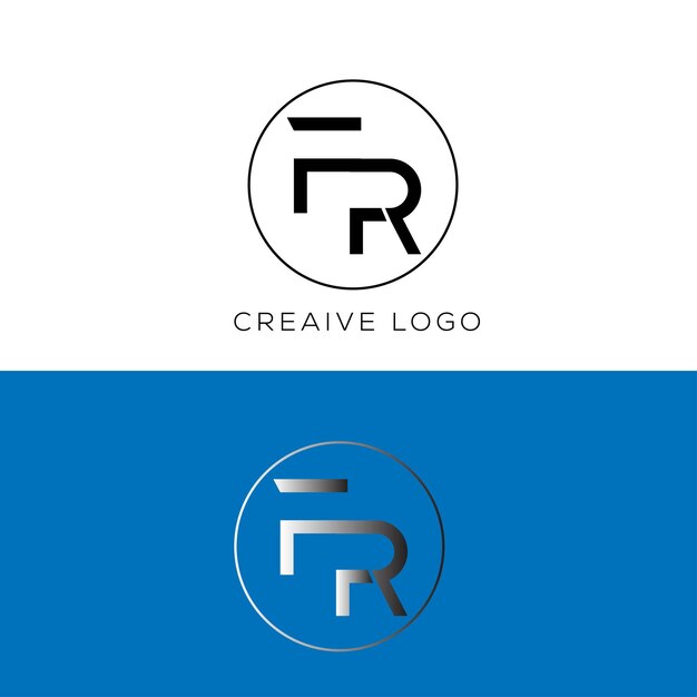 Vector diseño del logotipo de la letra inicial fr