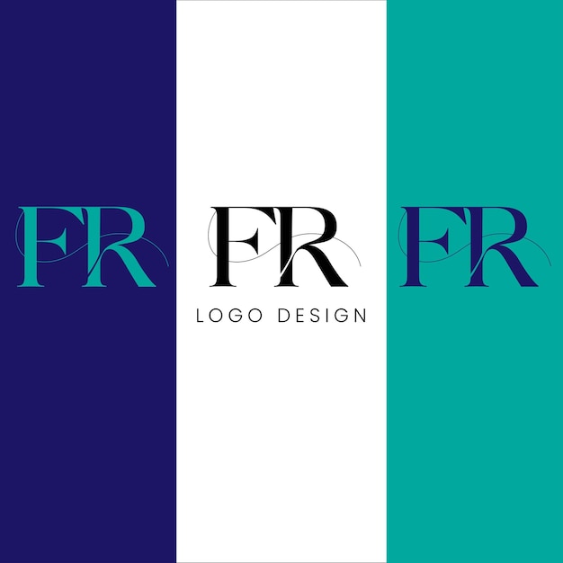 Diseño de logotipo de letra inicial FR