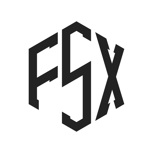 Diseño del logotipo Letra inicial FSX Monograma Logotipo con forma de hexágono