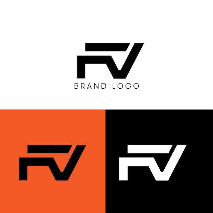 Vector diseño de logotipo de letra inicial fv
