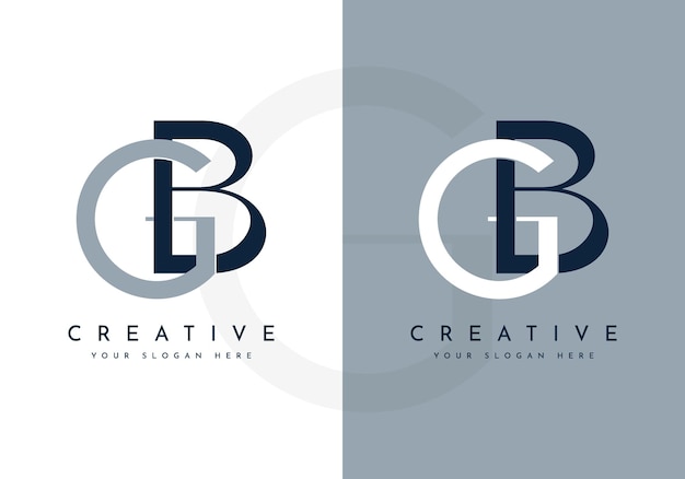Diseño del logotipo con la letra inicial gb monograma