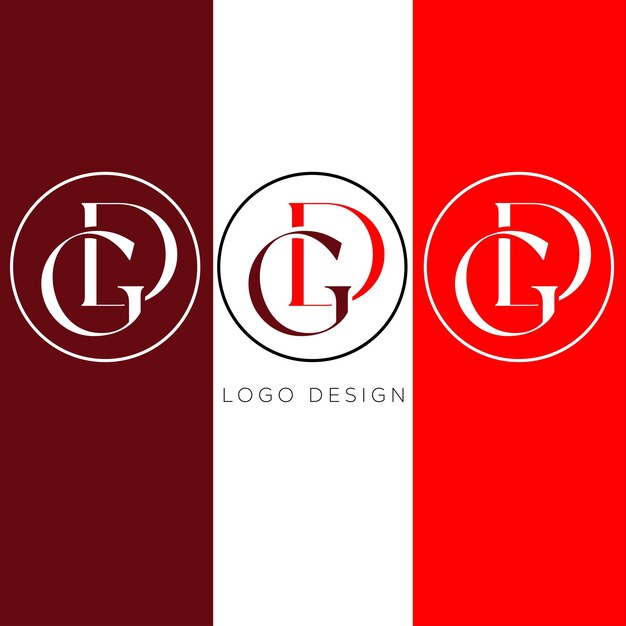 Diseño de logotipo de letra inicial GD