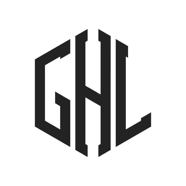 Diseño del logotipo Letra inicial GHL Monograma Logotipo con forma de hexágono