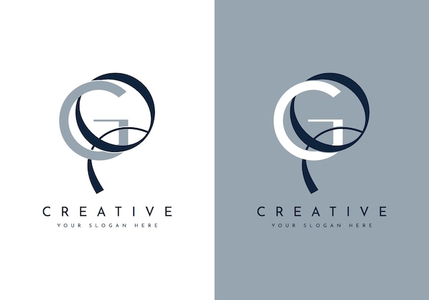 Diseño del logotipo con la letra inicial gq monograma