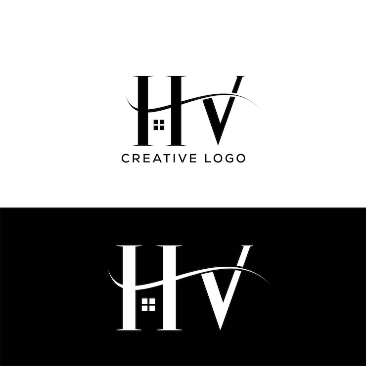 Vector diseño de logotipo de letra inicial hv