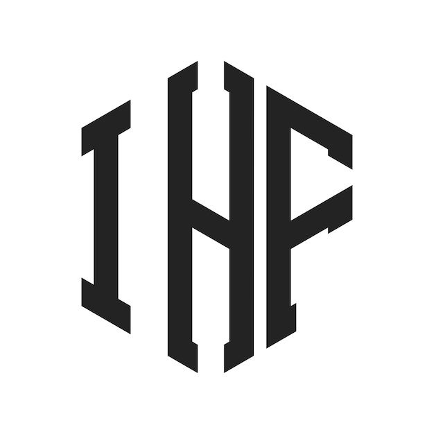 Diseño del logotipo Letra inicial IHF Monograma Logotipo con forma de hexágono