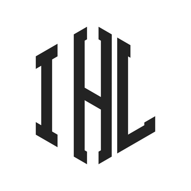 Diseño del logotipo Letra inicial IHL Monograma Logotipo con forma de hexágono