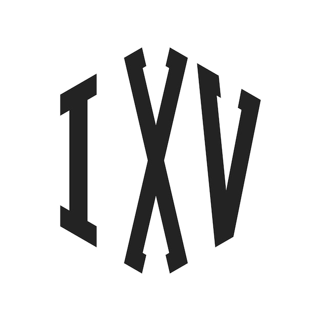 Diseño del logotipo Letra inicial IXV Monograma Logotipo con forma de hexágono