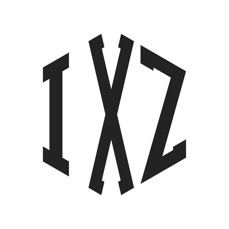 Vector diseño del logotipo letra inicial ixz monograma logotipo con forma de hexágono