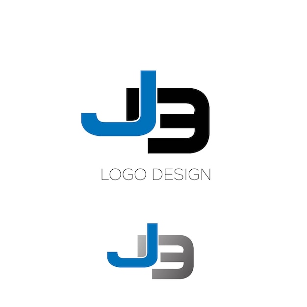 Diseño de logotipo de letra inicial JB