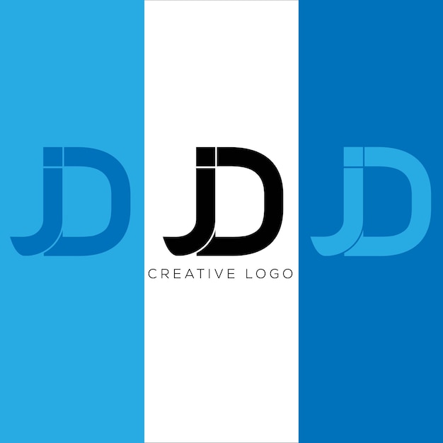 diseño de logotipo de letra inicial jd