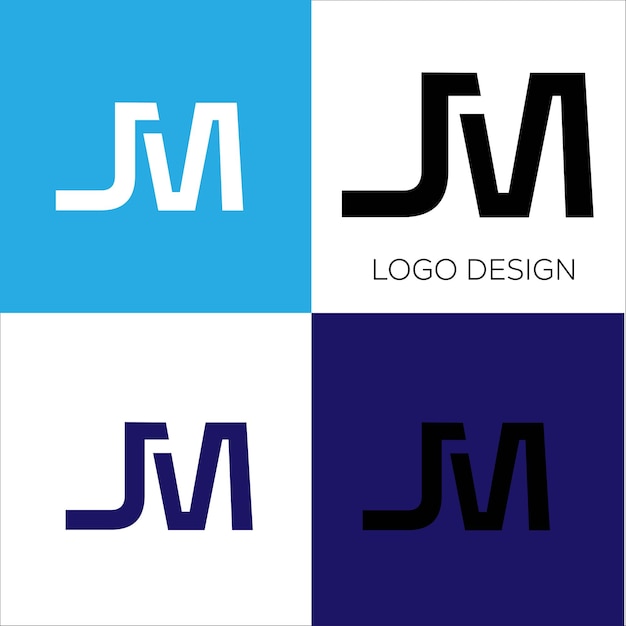 Diseño de logotipo de letra inicial JM